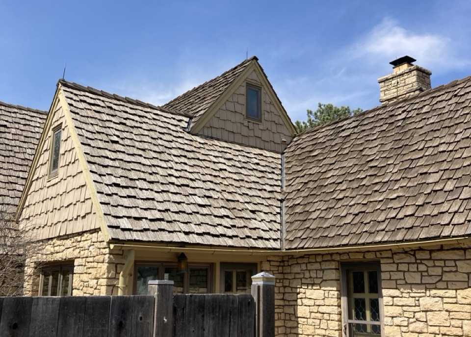 Gutter installed by AR Roofing in Kansas.