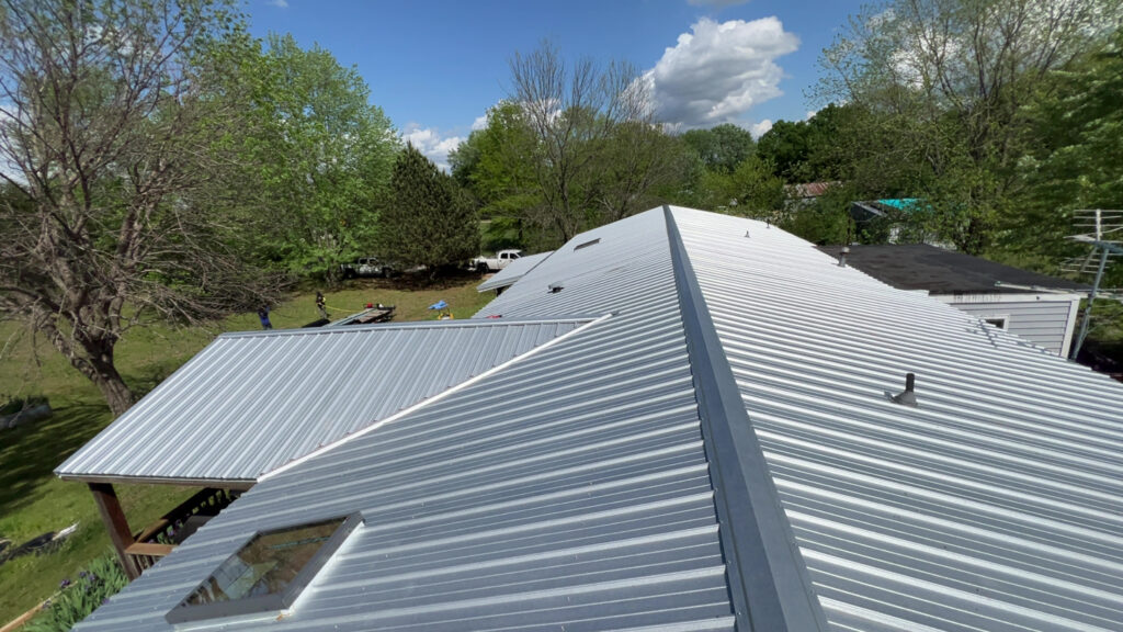 New metal roof on a house.